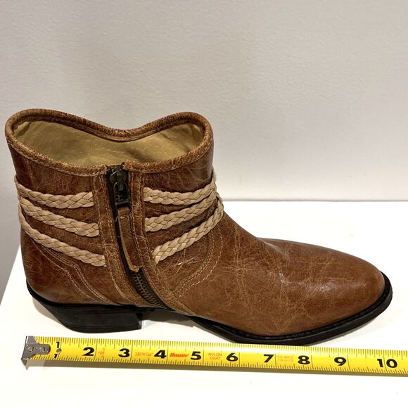 Brown Ariat Western Brown Bootie Naturally Distressed Leather Ankle Boots 8 B - Picture 15 of 16